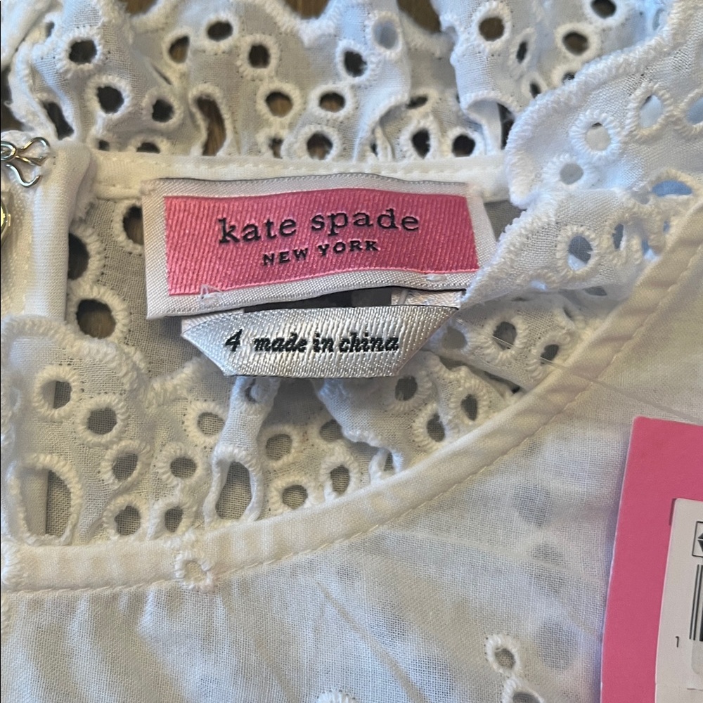 Kate Spade White Eyelet Ruffle Blouse 4 new - Picture 3 of 7